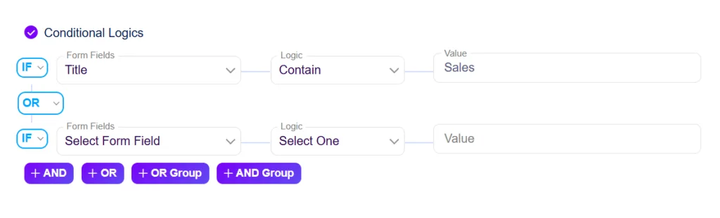 Add Conditional logic