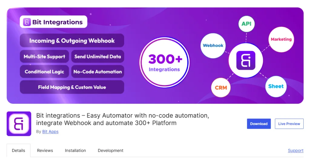 Install the Bit Integrations Plugin