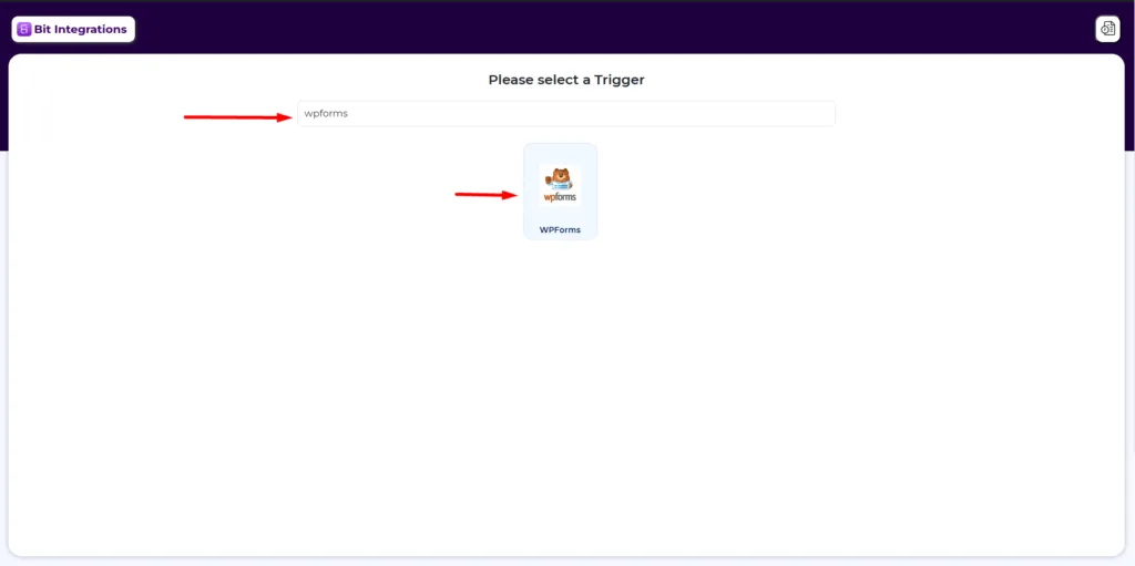 Choose WPForms as a trigger