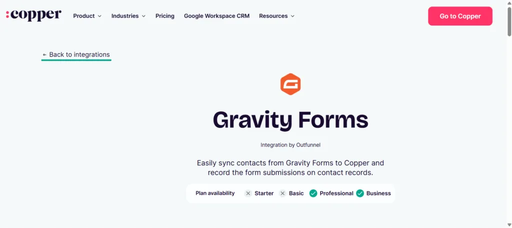 Copper CRM Marketplace