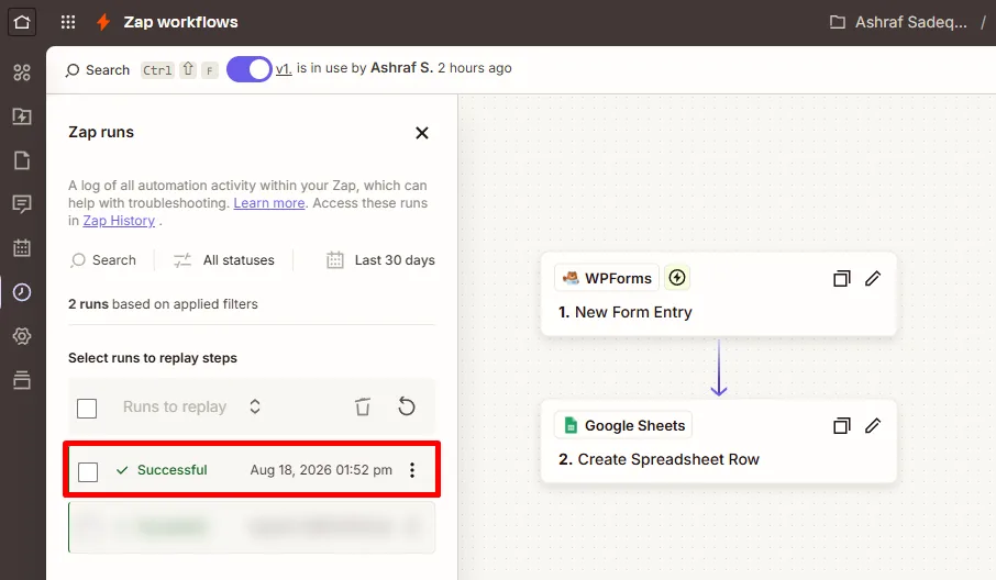 WPForms integration using Zapier