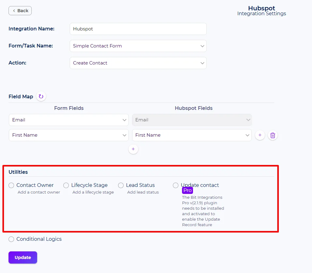 Create Contact Utilities