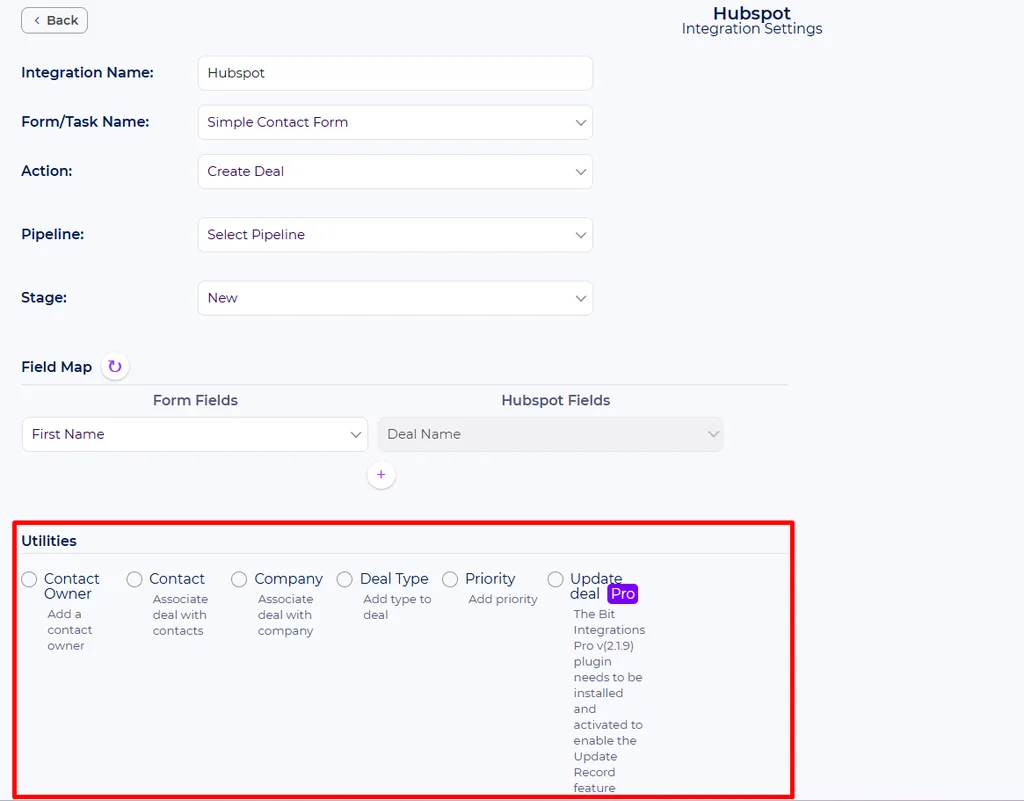 Create Deal Utilities